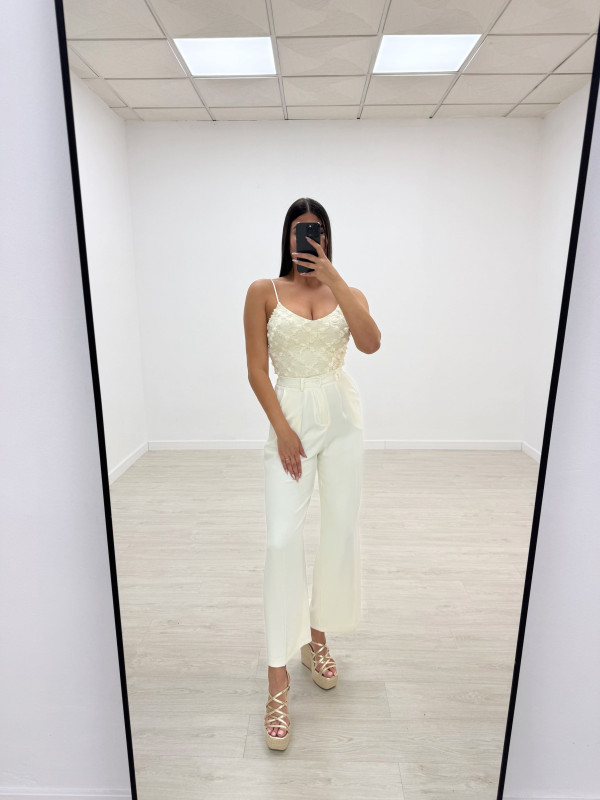 TOP FLOR VOLUMEN BEIGE